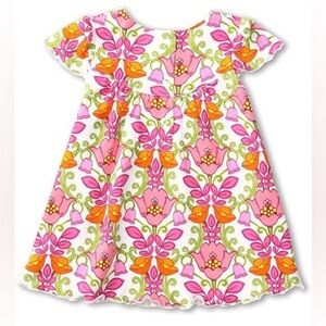 Vera Bradley baby girl dress ruffles flower print Lilli Bell short sleeve cotton